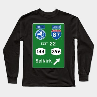 New York Thruway Southbound Exit 22: Selkirk Routes 144, 396 Long Sleeve T-Shirt